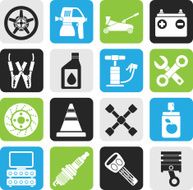 Silhouette Transportation and car repair icons