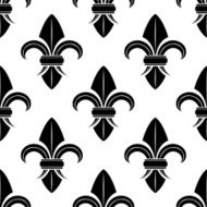 Black and white fleur de lys pattern