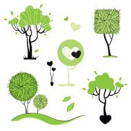 Abstract trees set Vector Illustration isolated N2