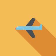 airplane flat icon with long shadow N8