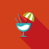 cocktail flat icon with long shadow N5