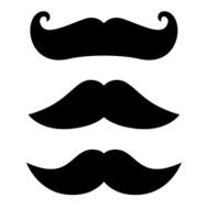 Retro black Mustache set isolated on white N2