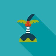 Palm tree flat icon with long shadow N24