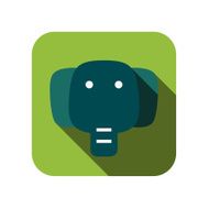 elephant face flat icon design Animal icons series N2