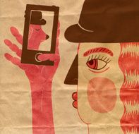 Girl taking selfie on mobile phone