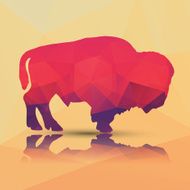 Geometric polygonal buffalo pattern design vector illustration