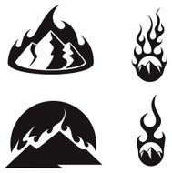 Burning Mountain Icons
