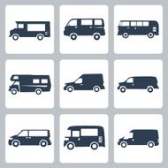 Vector vans (side view) icons set N2