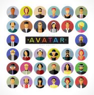 Set avatars icons flat modern design N2