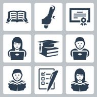 Vector higher education icons set N2