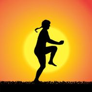 Vector silhouette of woman N544