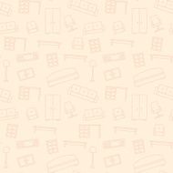 Seamless pattern of furniture Beautiful background Vector illustration