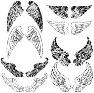 Eight Pairs of Grunge Angel Wings N2