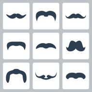 Icon set of vector mustaches N2