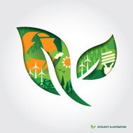 Minimal style ecology Concept Illustration