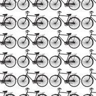 Rows Of Bicycles Seamless Pattern