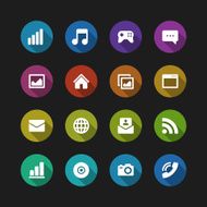 Web site vector icons set shadow effect N29