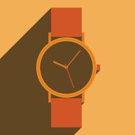 Flat long shadow icon wristwatch for web Vector N2