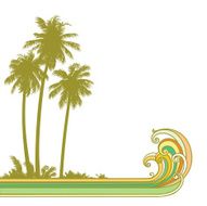 design element lines horizon with palm