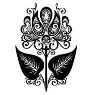 Beautiful Decorative Flower with Leaves N3