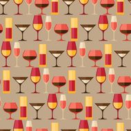 Restaurant or bar seamless pattern with different glasses N2