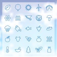 25 agriculture farm icons set