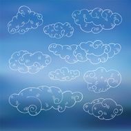 Vintage clouds set N3