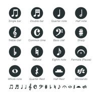 Musical Note Silhouette Icons