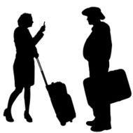 Vector silhouette of a people N378