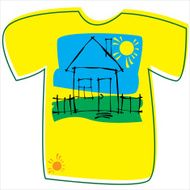 T-shirt with a house on white background N2