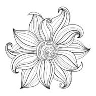 Beautiful Decorative Flower with Leaves (Vector) N48