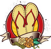 Sandals Flowered Emblem