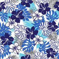 flower and tropical leaf N4