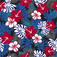 flower and tropical leaf N5
