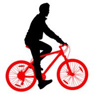 Silhouette of a cyclist male N21
