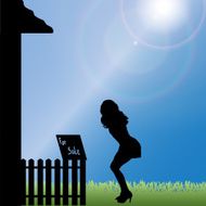 Vector silhouette of woman N545