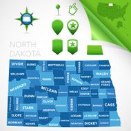 North Dakota County Map