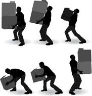 Man carrying cardboard boxes N3