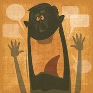 man waving silhouette