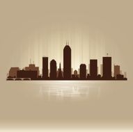 Indianapolis Indiana brown skyline city silhouette