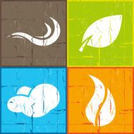 Nature icons grunge N3