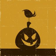 Jack O&#039; Lantern with Bird