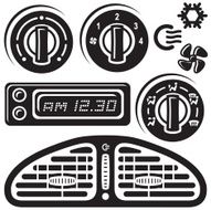 Car Clock Air Vent Icons