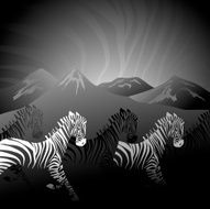 Abstract running zebras