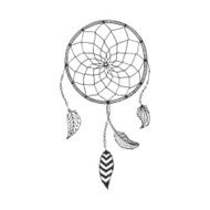 Vector hand drawn Dreamcatcher tribal design