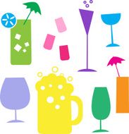 alcohol glasses illustration N3