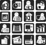 Silhouette Bank and Finance Icons N2