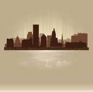 Providence Rhode Island brown skyline city silhouette