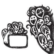 Halloween doodle border and frame N2