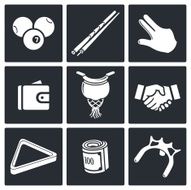 Billiard icons set